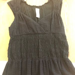 Anthropologie Black Shirred / Smocked Top, Tank M